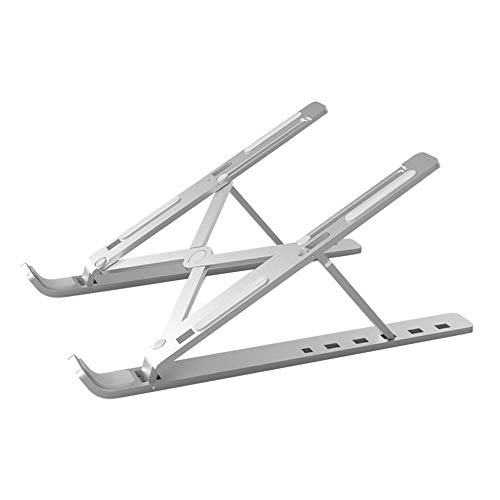 YOUCAI Laptop Ständer, Aluminium Laptop Stand mit Verstellbar Multi-Winkel, Universal Halter Ergonomisch Tragbar Faltbar Tablet Ständer für MacBook Und Laptops Silber von YOUCAI