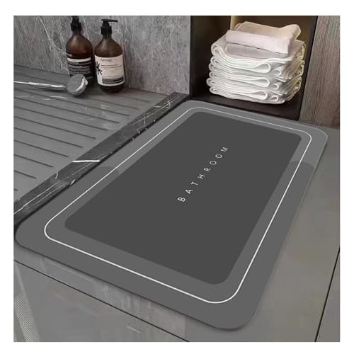 YOUCAI Modern Schlicht Badematte Schnelltrocknend Badezimmer-Fußmatte mit Kieselalgenschlamm rutschfest Waschbarer Läufer Badvorleger mit abstraktem geometrischem Muster 2 YOUCAI Modern Schlicht Badematte Schnelltrocknend Badezimmer-Fußmatte mit Kieselalgenschlamm rutschfest Waschbarer Läufer Badvorleger mit abstraktem geometrischem Muster 2 von YOUCAI