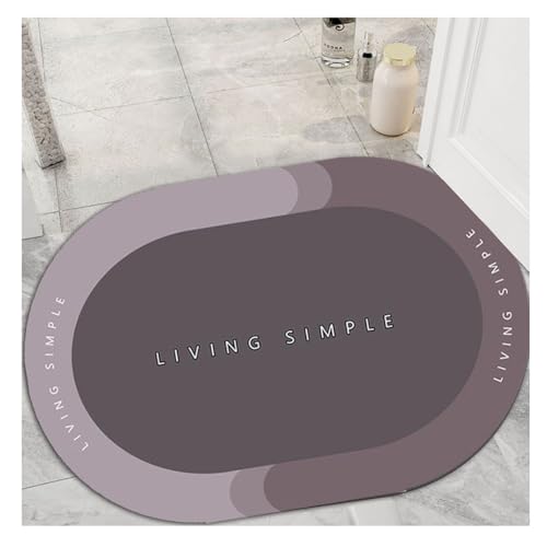 YOUCAI Modern Schlicht Badematte Schnelltrocknend Badezimmer-Fußmatte mit Kieselalgenschlamm rutschfest Waschbarer Läufer Badvorleger mit abstraktem geometrischem Muster 21 von YOUCAI