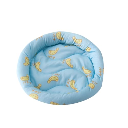 YOUCAI Rundes Bequemes Selbstkühlende Cartoon-Selbstkühlendes Kühlmatte Kühldecke Bett Hamster-Nestmatte Kühle Sommerdecke aus Eisseide Schlafmatte für kleine Haustiere BlauXJ von YOUCAI