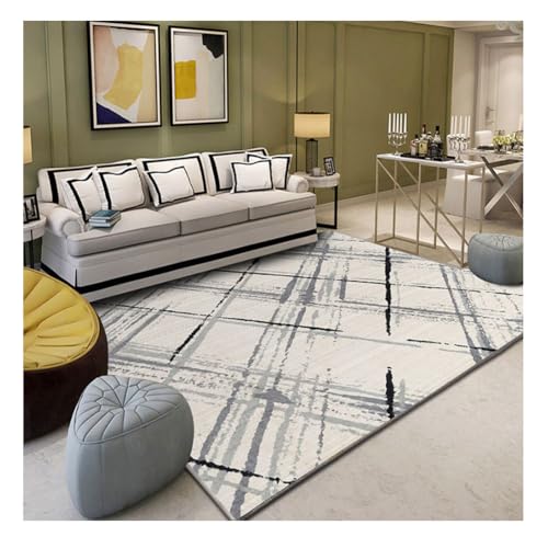 YOUCAI Schlafzimmerteppich Nordischem Muster Moderner Abstrakter Geometrischer Teppich Luxuriöser Waschbar Ultradünner Läufer für Eingangsbereich, Waschküche KT-06 von YOUCAI