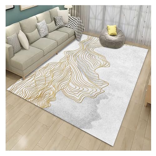 YOUCAI Schlafzimmerteppich Nordischem Muster Moderner Abstrakter Geometrischer Teppich Luxuriöser Waschbar Ultradünner Läufer für Eingangsbereich, Waschküche KT-12 von YOUCAI