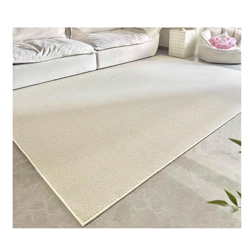 YOUCAI Sisal-Imitat-Teppich Modern Schlafzimmer-Nachttisch-Bodenmatte rutschfest Waschbare Fußmatte Einfarbiger Läufer Für Garten, Haus und Wohnzimmer Beige von YOUCAI