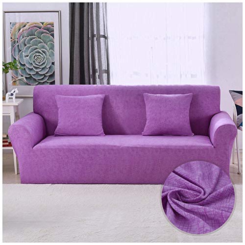 YOUCAI Sofa Überwürfe Jacquard Sofabezug Elastische Stretch Spandex Couchbezug Sofahusse Sofa Abdeckung Sofaüberzüge Gedrucktes Muster Sofa-Überzug,Lila,1 Sitzer(90-140cm) von YOUCAI