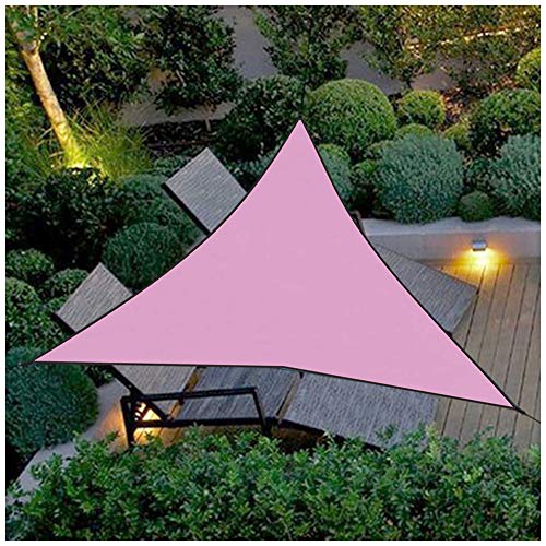 YOUCAI Sonnensegel Dreieck Atmungsaktiv Sonnenschutz Dreieckig Wasserabweisend Wetterschutz Segel Baldachin UV Schutz für Balkon Terrasse Camping Garten Pink 3x3x3M von YOUCAI