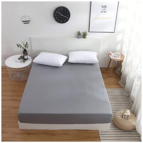YOUCAI Spannbetttücher Bettlaken Matratzenbezug Bettwäsche mit Gummiband Weiche Atmungsaktivem Bettlaken In Vielen Größen Grau 200x220+28cm von YOUCAI