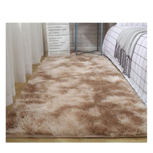 YOUCAI Teppiche Hochflor Moderner Batikteppich Nordischer Flauschige Langflor Plüschdecke Plüschiger Bodenteppich Für Büro, Esszimmer, Spielzimmer, Wohndeko LiCamel von YOUCAI