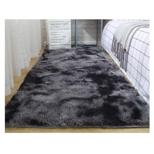 YOUCAI Teppiche Hochflor Moderner Batikteppich Nordischer Flauschige Langflor Plüschdecke Plüschiger Bodenteppich Für Büro, Esszimmer, Spielzimmer, Wohndeko xyungrau von YOUCAI