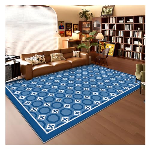 YOUCAI Traditioneller-Teppiche im Used-Look Geometrisches Samt-Kurzflor Rutschfester Teppich Bodenmatte für Kinderzimmer Schlafzimmer, Esszimmer und Bür RM8176KeT von YOUCAI