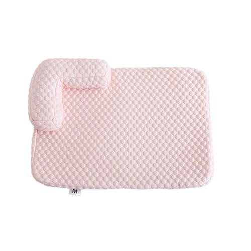 YOUCAI Waschbar Kühlpad Frühling/Sommer Kühldecke Natürliche Kühlmatte Tragbare Schlafbetten Waschbare Haustiermatte Selbstkühlend mit Rutschfester Unterseite Pink von YOUCAI