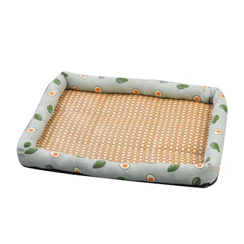 YOUCAI rutschfest Atmungsaktive Schlafunterlage Rattan-Haustier-Kühlmatte Sommer Bett Welpenmatratze mit Kühlnest Kühldecke Kühlkissen für Welpenkätzchenschlafend YMnyguo von YOUCAI
