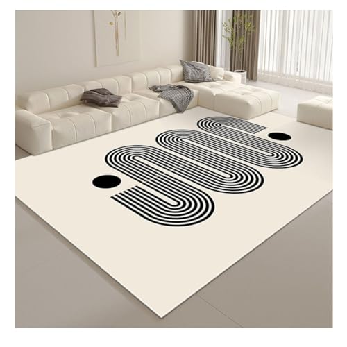 YOUCAI rutschfeste Cremefarben Abstrakter Teppichimitat läufer Kaschmir Wohnzimmer Kurzfloriger Plüsch Großflächiger Teppich für Schlafzimmer, Küche KX02 von YOUCAI