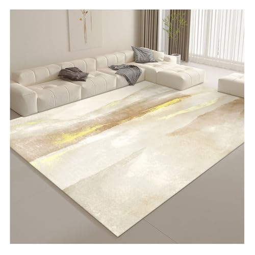 YOUCAI rutschfeste Cremefarben Abstrakter Teppichimitat läufer Kaschmir Wohnzimmer Kurzfloriger Plüsch Großflächiger Teppich für Schlafzimmer, Küche KX04 von YOUCAI