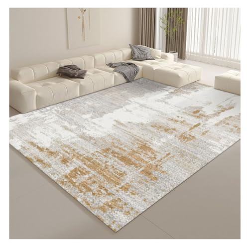 YOUCAI rutschfeste Cremefarben Abstrakter Teppichimitat läufer Kaschmir Wohnzimmer Kurzfloriger Plüsch Großflächiger Teppich für Schlafzimmer, Küche KX05 von YOUCAI