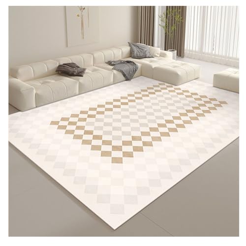 YOUCAI rutschfeste Cremefarben Abstrakter Teppichimitat läufer Kaschmir Wohnzimmer Kurzfloriger Plüsch Großflächiger Teppich für Schlafzimmer, Küche KX09 YOUCAI rutschfeste Cremefarben Abstrakter Teppichimitat läufer Kaschmir Wohnzimmer Kurzfloriger Plüsch Großflächiger Teppich für Schlafzimmer, Küche KX09 von YOUCAI