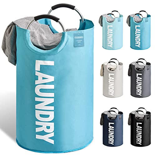 YOUDENOVA Wäschekorb Faltbar Wäschesammler Wäschesack Laundry Baskets 92L Kapazität mit Griff Blau von YOUDENOVA