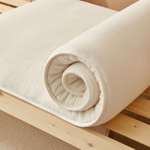YOUGANG Japanische Futon-Matratze, Boden-Schlafpolsterung, gesteppte Bett-Matratzenauflage, Tatami-Matte, tragbare Isomatte, faltbar, aufrollbare Matratzen (120 x 200 cm) von YOUGANG