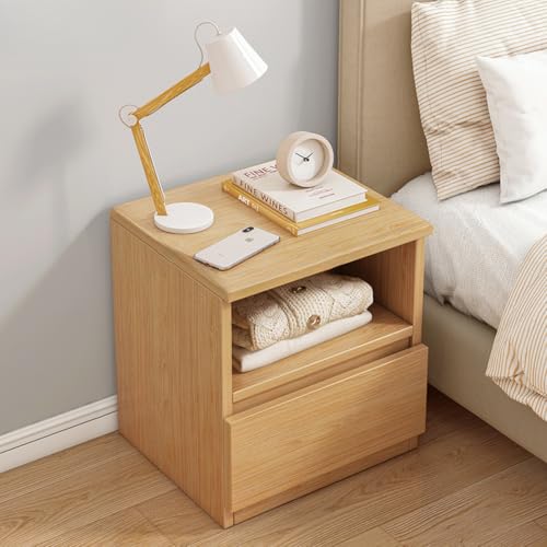 YOUGANG Moderner Nachttisch mit Schubladen, Nachttisch aus Holz mit Stauraum, kleines Sofa, Beistelltisch für Zuhause, Büro, Schlafzimmer, Schrank, Wohnzimmer (Holz, A) von YOUGANG