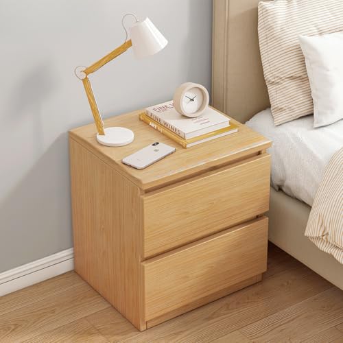 YOUGANG Moderner Nachttisch mit Schubladen, Nachttisch aus Holz mit Stauraum, kleines Sofa, Beistelltisch für Zuhause, Büro, Schlafzimmer, Schrank, Wohnzimmer (Holz, B) von YOUGANG