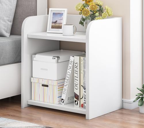 YOUGANG Moderner Nachttisch mit Schubladen, Nachttisch aus Holz mit Stauraum, kleines Sofa, Beistelltisch für Zuhause, Büro, Schlafzimmer, Schrank, Wohnzimmer (Weiß, G) von YOUGANG