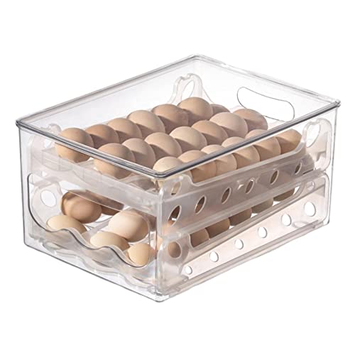Eierbehälter, Kühlschrankaufbewahrungsbehälter, Eieraufbewahrung für den Kühlschrank, Eieraufbewahrungsbox mit automatischem Scrollen nach unten, Roll-Down-Schublade, Eierhalter mit 36 ​​Gittern von YOUGE