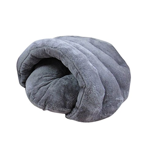 YOUJIA Hausbett Hundehaus Hundehöhle Haustier Bett Warm Schlafsack Matte Kissen Hundehütte Für Hunde Katzen (Grau, S) von YOUJIA