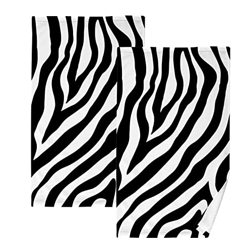 YOUJUNER 2 Stück Baumwolle Handtuch Set Zebra Print Handtuch Gesicht Handtücher Badetücher Waschlappen Fingerspitze Deko Handtücher von YOUJUNER