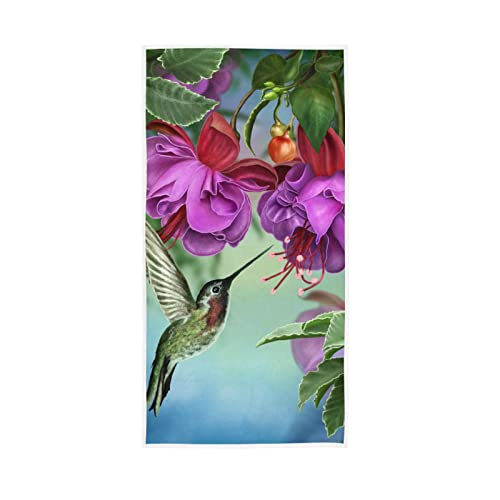 YOUJUNER Handtücher Kolibri-Vogel-Blume Decor Soft Face Handtuch Absorbierende Badezimmer Küchentücher 76 X 38 cm von YOUJUNER