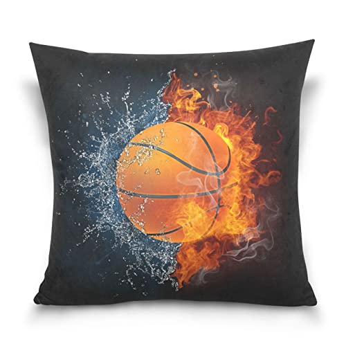 YOUJUNER Kissenbezug 45x45 cm, Basketball-Ball-Design Dekorative Kissenbezug Kissenhülle Wurfkissenbezug für Couch Sofa Hause Bett von YOUJUNER