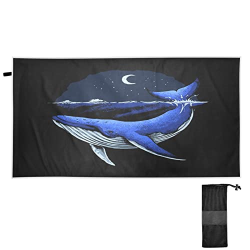 YOUJUNER Strandtuch Blauwal groß sandfreie schnell trocknende und leichte Badetuch Strandlaken Sport Handtuch Schwimmen Duschtuch von YOUJUNER