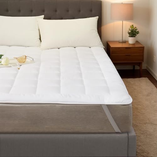 YOUMAKO bequemem atmungsaktivem Matratzen Topper - Stülle dauerhafte Matratzenschutz, weiche Waschmatrating -Abdeckung bis zu 30 cm Höhe (Weiß, 180x200cm) von YOUMAKO