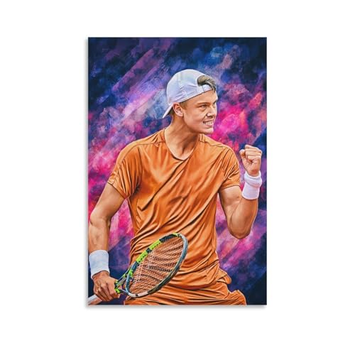 YOUMAN Holger Rune Dänemark Athleten-Druck, Tennis, Heimdekoration, Poster, Wandkunst, hängend, Bild, Druck, dekorative Malerei, Poster, 50 x 75 cm von YOUMAN