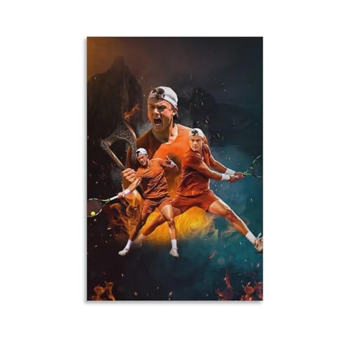 YOUMAN Holger Runen-Tennis-Sportmann-Druck, Gemälde auf Leinwand, Wandkunst, Poster, Rollbild, Wanddekoration, Heimposter, 50 x 75 cm von YOUMAN