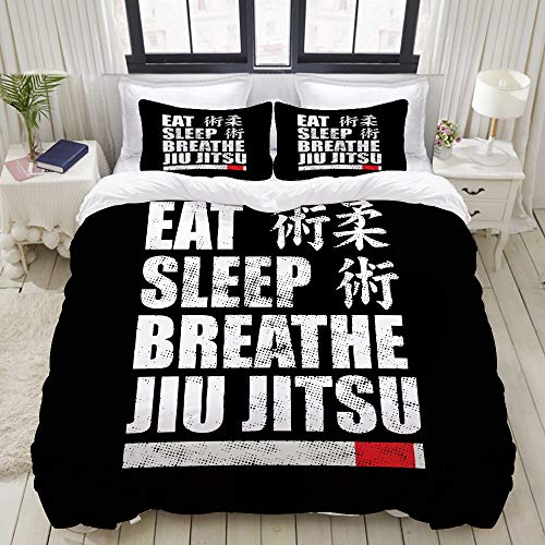 YOUMEISU Bedding Bettwäsche-Set,Japanisches Jiu Jitsu Kung Fu,Mikrofaser Bettbezug und Kissenbezug - (135 x 200 cm) von YOUMEISU