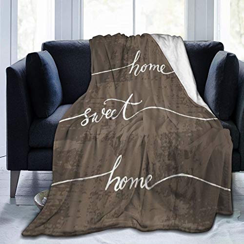 YOUMEISU Kuscheldecke Fleecedecke Flanell Decke Zitat Sweet Home Schriftzug Family Word Hipster Text Abstract Blanket Für Bett Sofa Schlafzimmer Büro 153x204cm von YOUMEISU