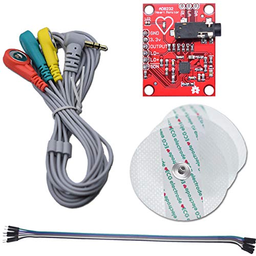 Youmile EKG-Modul AD8232 EKG-Messpuls Herzfrequenzsensor-Modul-Kit EKG-Überwachungssensor für Arduino mit DuPont-Kabel von Youmile