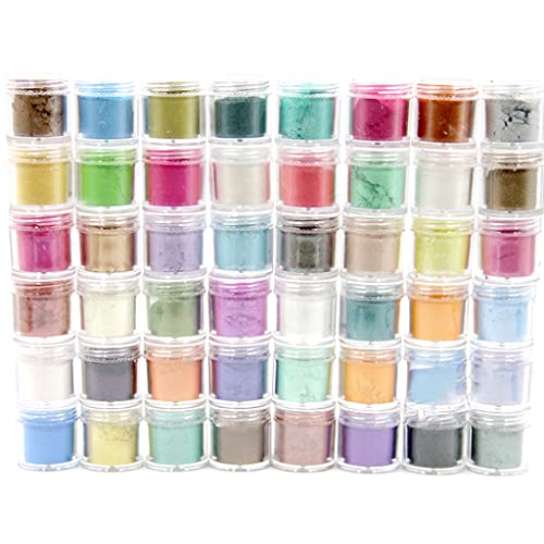 YOUNAFEN 48 Farben Kosmetikqualität Perlglanz natürlicher Glimmer Mineralpulver Epoxidharz Farbe von YOUNAFEN