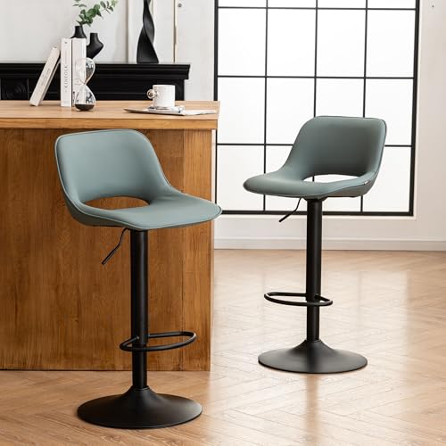 YOUNIKE Barhocker 2er Set, Barstühle Bar Stool Höhenverstellbar Drehstuhl, Küchenstühle Tresenstuhl mit Hohler Rückenlehne, Hohe Barhocker für Bartheke Küche, Graugrün YOUNIKE Barhocker 2er Set, Barstühle Bar Stool Höhenverstellbar Drehstuhl, Küchenstühle Tresenstuhl mit Hohler Rückenlehne, Hohe Barhocker für Bartheke Küche, Graugrün von YOUNIKE