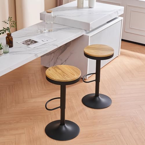 YOUNIKE Barhocker 2er Set Holz Barhocker Barstuhl Hoher Barhocker Metallrahmen 360° höhenverstellbar drehbar mit Fußstütze Industriell Schwarz YOUNIKE Barhocker 2er Set Holz Barhocker Barstuhl Hoher Barhocker Metallrahmen 360° höhenverstellbar drehbar mit Fußstütze Industriell Schwarz von YOUNIKE