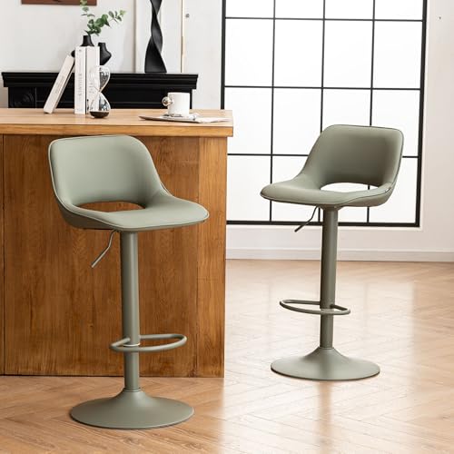 YOUNIKE Barhocker 2er Set, Barstühle Bar Stool Höhenverstellbar Drehstuhl, Küchenstühle Tresenstuhl mit Hohler Rückenlehne, Hohe Barhocker für Bartheke Küche, Olivgrün YOUNIKE Barhocker 2er Set, Barstühle Bar Stool Höhenverstellbar Drehstuhl, Küchenstühle Tresenstuhl mit Hohler Rückenlehne, Hohe Barhocker für Bartheke Küche, Olivgrün von YOUNIKE