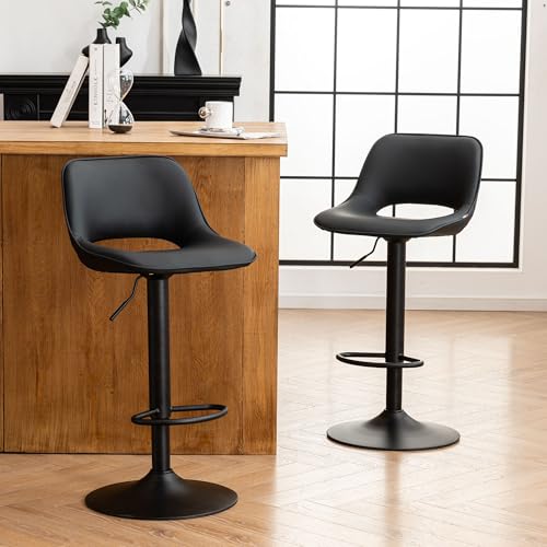 YOUNIKE Barhocker 2er Set, Barstühle Bar Stool Höhenverstellbar Drehstuhl, Küchenstühle Tresenstuhl mit Hohler Rückenlehne, Hohe Barhocker für Bartheke Küche, Schwarz YOUNIKE Barhocker 2er Set, Barstühle Bar Stool Höhenverstellbar Drehstuhl, Küchenstühle Tresenstuhl mit Hohler Rückenlehne, Hohe Barhocker für Bartheke Küche, Schwarz von YOUNIKE