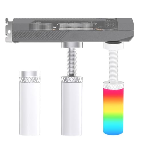 YOUNLEN Halterung für Grafikkarte, GPU, ARGB, Teleskopstange, Aluminiumlegierung, Lichteffekt, Weiß (49 mm-82 mm) von YOUNLEN