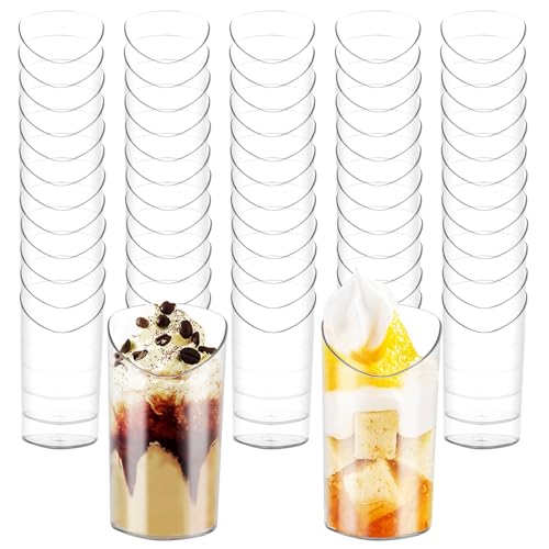 100 Stücke Plastik Dessertgläser, 80ml Schräger Runder Körper Dessertbecher, Wiederverwendbar Dessertbecher Kleine Plastik Dessertbecher mit Löffel für Geburtstagsfeiern Hochzeiten Picknicks Partys 100 Stücke Plastik Dessertgläser, 80ml Schräger Runder Körper Dessertbecher, Wiederverwendbar Dessertbecher Kleine Plastik Dessertbecher mit Löffel für Geburtstagsfeiern Hochzeiten Picknicks Partys von YOUNTHYE