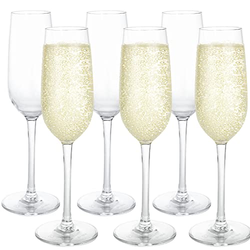 6 Stück Sektgläser, Transparente Champagnergläser aus Premium-Kunststoff, 200ml/ 6,8oz Unzerbrechliches Champagnertrinkglas, Wiederverwendbare Weingläser mit hohe und Enge Stiel für Hochzeiten, Partys 6 Stück Sektgläser, Transparente Champagnergläser aus Premium-Kunststoff, 200ml/ 6,8oz Unzerbrechliches Champagnertrinkglas, Wiederverwendbare Weingläser mit hohe und Enge Stiel für Hochzeiten, Partys von YOUNTHYE
