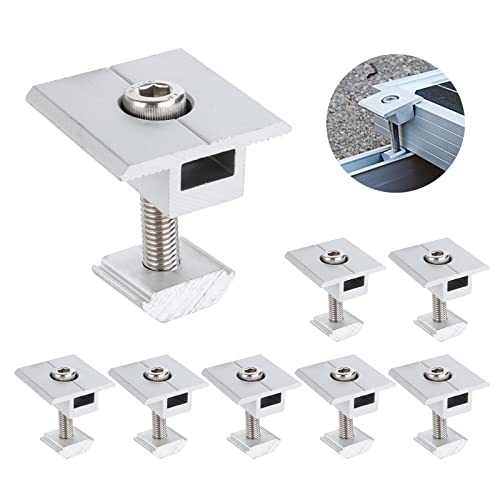 8 Stück Mittelklemme 30mm Solarmodul Halterung Aluminiumlegierung T-förmige Mittelklemme Photovoltaik Solarmodul-Montagehalterungen, Solarpanel Mittelklemmen für Blechdach, Flachdach, Dächer von YOUNTHYE