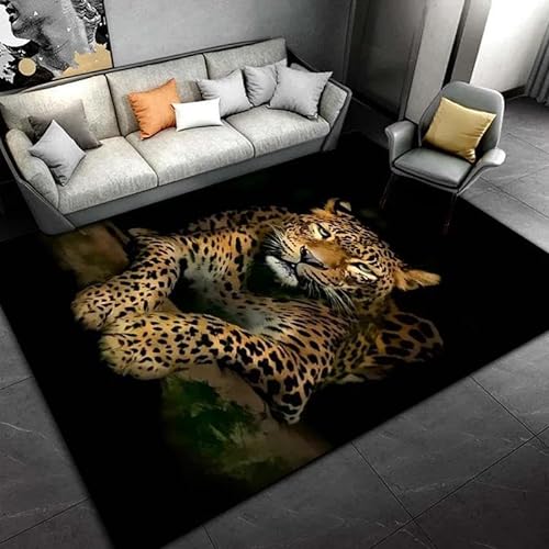 YOUOUSI 3D Mode Leopard Print Teppich Eingang Tür Matte Wohnzimmer Teppich Kinderzimmer Tür Matte Spielzimmer Teppich Zimmer Dekorative Matte von YOUOUSI