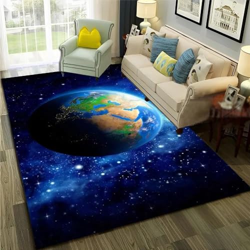 YOUOUSI Galaxy Planet Erde Bereich Teppich Kinderzimmer Wohnzimmer Schlafzimmer Home Dekoration Teppich Anti-Rutsch-Matte Spiel Matte Geschenk von YOUOUSI