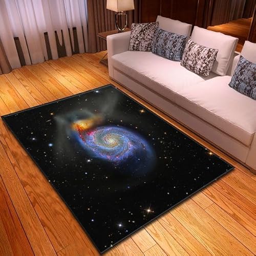 YOUOUSI Galaxy Space 3D Swirl Teppich Wohnzimmer Küche Schlafzimmer Sofa Home Dekoration Fußmatte Kinderboden Anti-Rutsch-Matte Geschenk von YOUOUSI