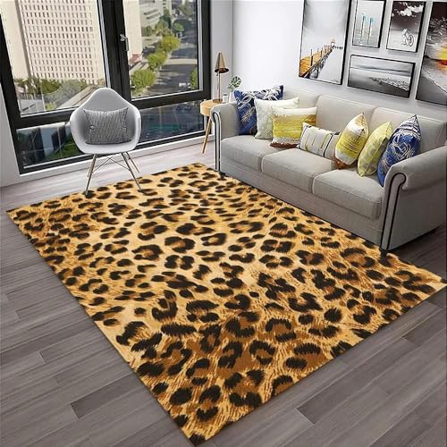 YOUOUSI Gold Leopard Print Kinderzimmer Teppich Junge Schlafzimmer Anti-Rutsch-Matte Badezimmer Home Decor Spiel Krabbeln Boden Matte von YOUOUSI