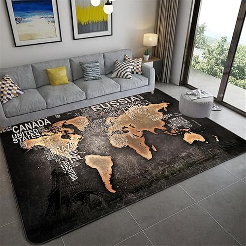YOUOUSI Karte Weltkarte Bereich Teppich geeignet für Schlafzimmer Wohnzimmer Teppich Kinderzimmer Kinder Krabbeln rutschfeste Bodenmatte von YOUOUSI